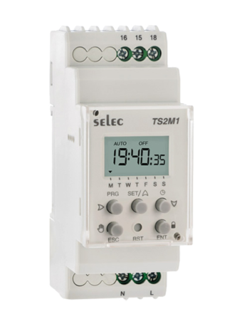 Timer Switch hiển thị màn hình LCD SELEC TS2M1-1-16A-230V