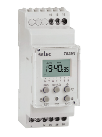 Timer Switch hiển thị màn hình LCD SELEC TS2M1-2-16A-230V