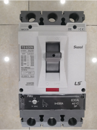 MCCB LS 3P 630A 65kA chỉnh dòng 0.8-0.9-1.0 x In ( TS630N FMU630 )