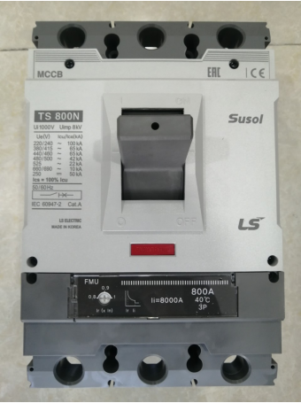 MCCB LS 3P 800A 65kA chỉnh dòng 0.8-0.9-1.0 x In ( TS800N FMU800 )