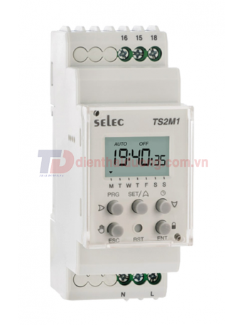 Timer Switch hiển thị màn hình LCD SELEC TS2M1-1-16A-230V
