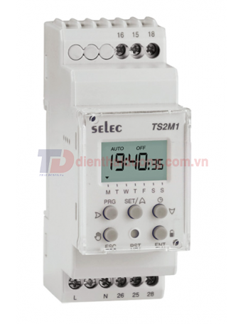 Timer Switch hiển thị màn hình LCD SELEC TS2M1-2-16A-230V